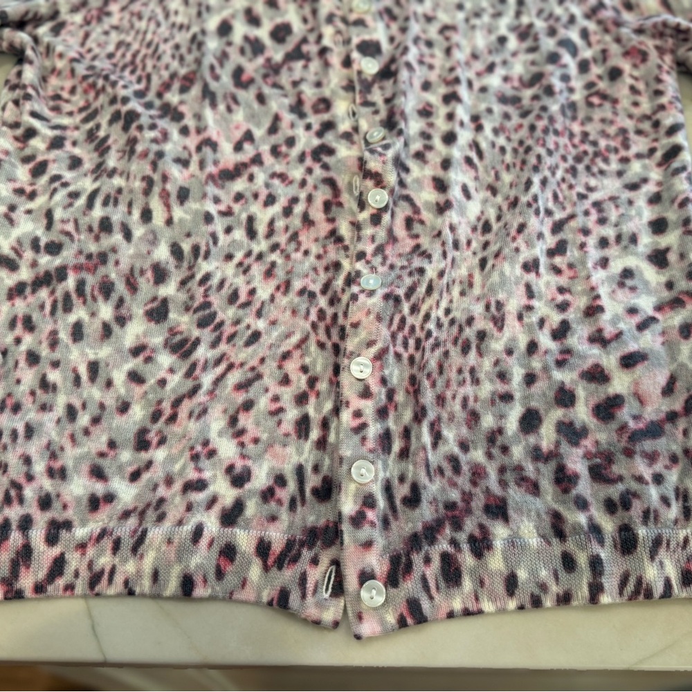 Talbots Charming Cardigan Animal Print Sz M - Picture 5 of 8